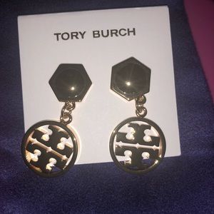 Tory Burch circle logo earrings